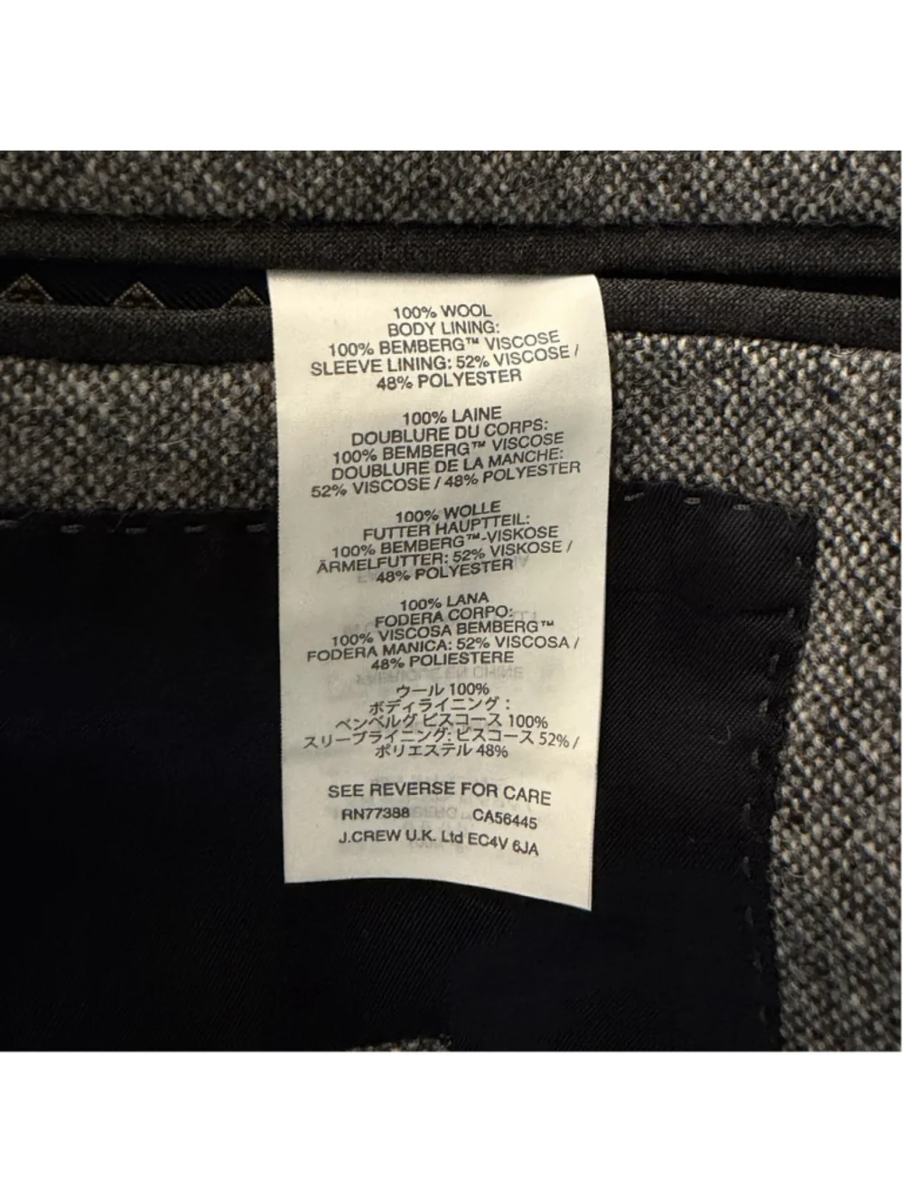 J.Crew Ludlow Blazer NWT Gray Tweed British Moon Fabric Sport Coat Jacket 40S